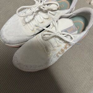 Ryka Women's White and Peach Athletic Shoes Devotion X 8.5